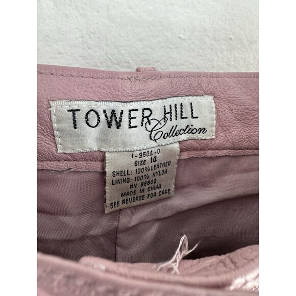 Tower Hill Collection Leather Pants Mauve Pink High Rise Size 14 - Picture 4 of 10